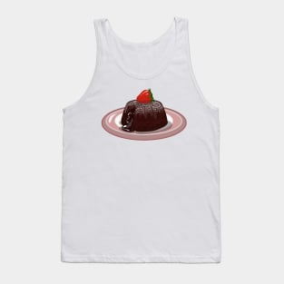 Chocolate lava cake cartoon illustration Tank Top